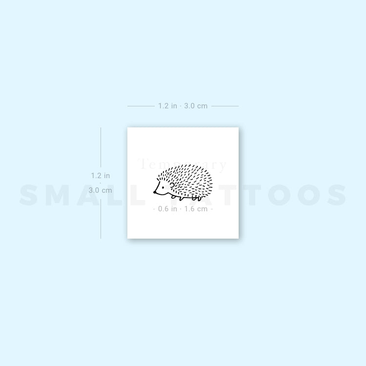 Tiny Hedgehog Temporary Tattoo (Set of 3)
