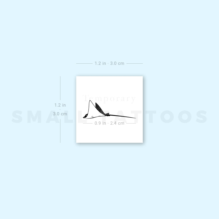 Small Spotted Manta Ray Temporary Tattoo (Set of 3)