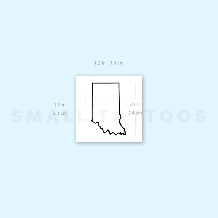 Tatuaje temporal del contorno del mapa de Indiana (juego de 3)