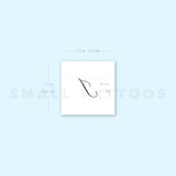 Letter I Script Temporary Tattoo (Set of 3)