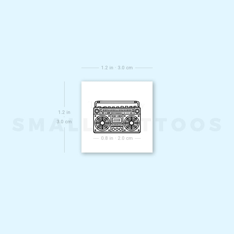 Boom Box Temporary Tattoo (Set of 3)