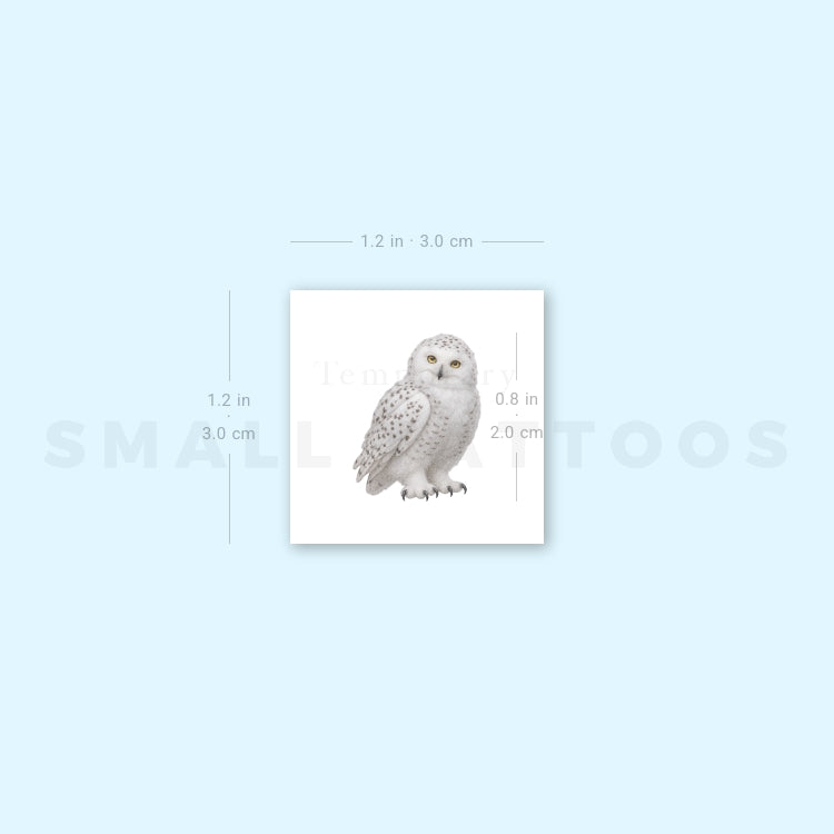 Baby Snowy Owl Temporary Tattoo (Set of 3)