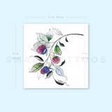 Raspberry Branch By Ann Lilya Temporary Tattoo (Set of 3)