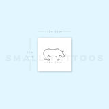 Fine Line Rhino Temporary Tattoo (Set of 3)