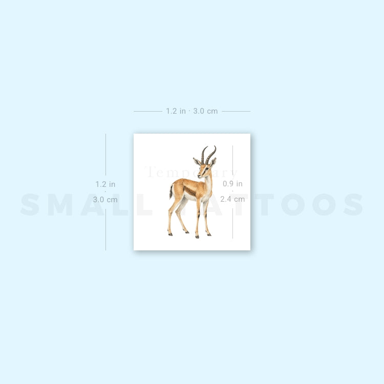 Watercolor Gazelle Temporary Tattoo (Set of 3)