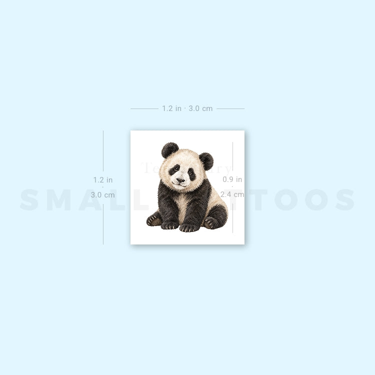 Panda Bear Cub Temporary Tattoo (Set of 3)
