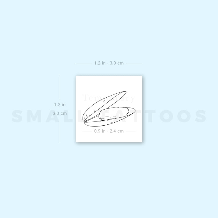 Clam Temporary Tattoo (Set of 3)
