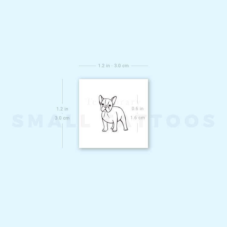 Tiny French Bulldog Temporary Tattoo (Set of 3)