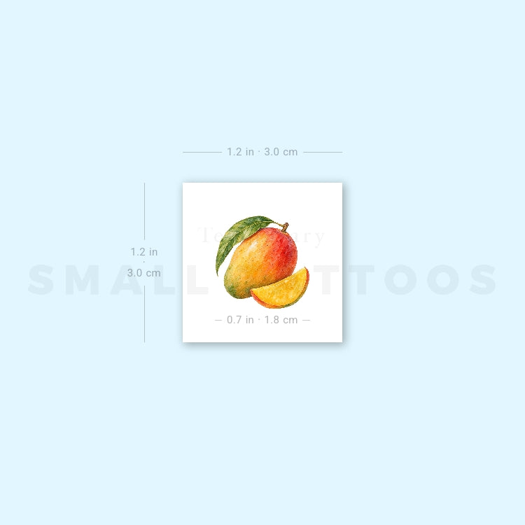 Watercolor Mango Temporary Tattoo (Set of 3)