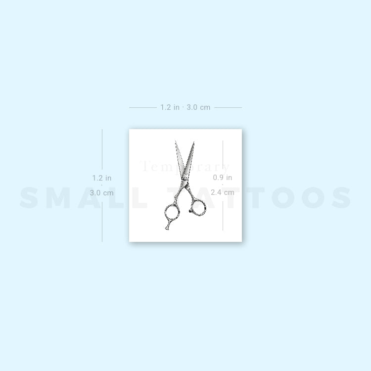 Hairdressing Scissors Temporary Tattoo (Set of 3)