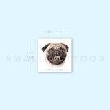 Pug Portrait Temporary Tattoo (Set of 3)