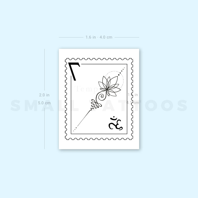 Unalome Lotus Stamp Temporary Tattoo (Set of 3)