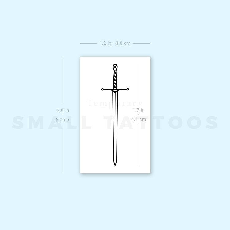 Fine Line Sword Temporary Tattoo (Set of 3)