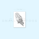 Barn Owl Temporary Tattoo (Set of 3)