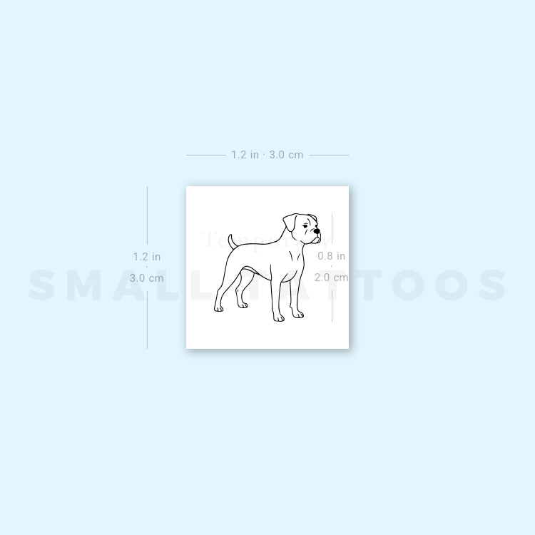 Tatuaje temporal de perro bóxer (juego de 3)