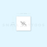 Letter H Script Temporary Tattoo (Set of 3)