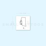 Rhode Island Map Outline Temporary Tattoo (Set of 3)