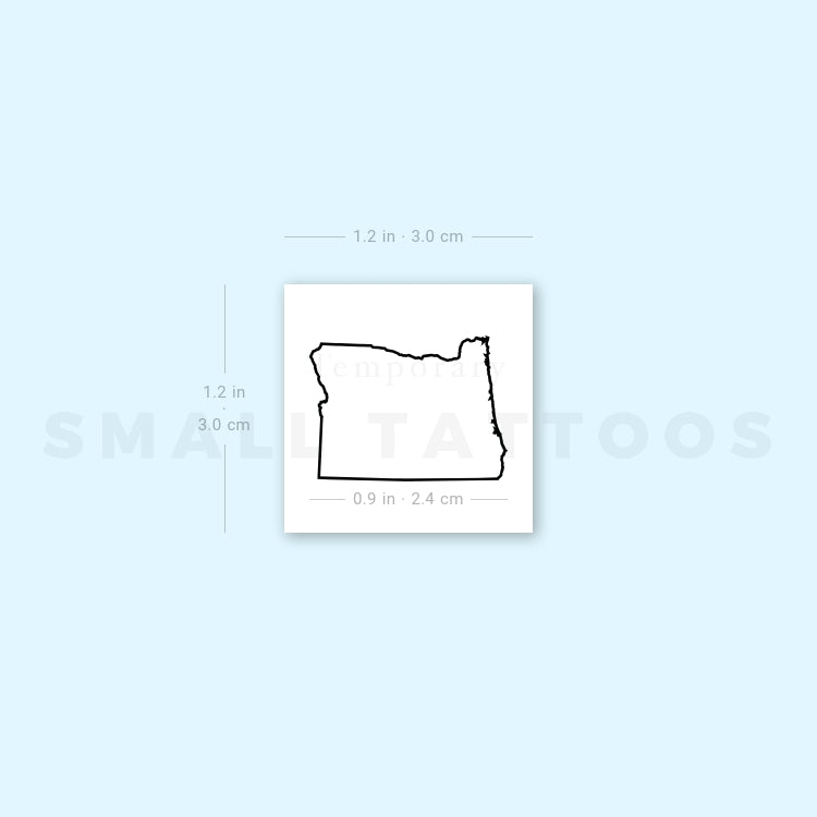 Oregon Map Outline Temporary Tattoo (Set of 3)