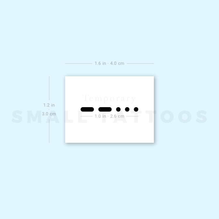 Morse Code 3 Temporary Tattoo (Set of 3)