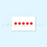 Five Red Suns Temporary Tattoo (Set of 3)