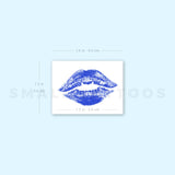 Blue Kiss Mark Temporary Tattoo (Set of 3)