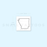 Arkansas Map Outline Temporary Tattoo (Set of 3)