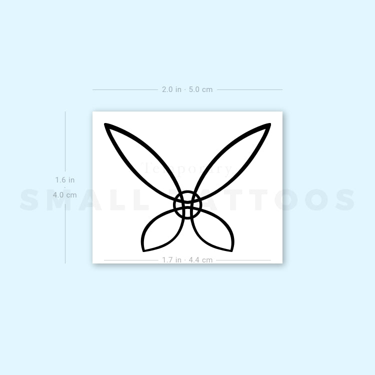 Tatuaje temporal de mariposa con nudo de bruja (juego de 3)