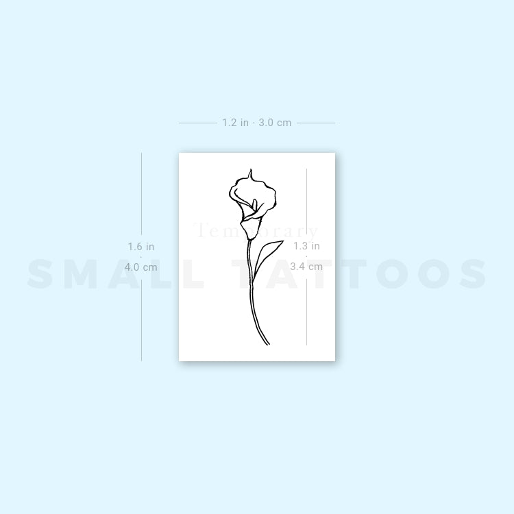 Small Calla Lily Temporary Tattoo (Set of 3)