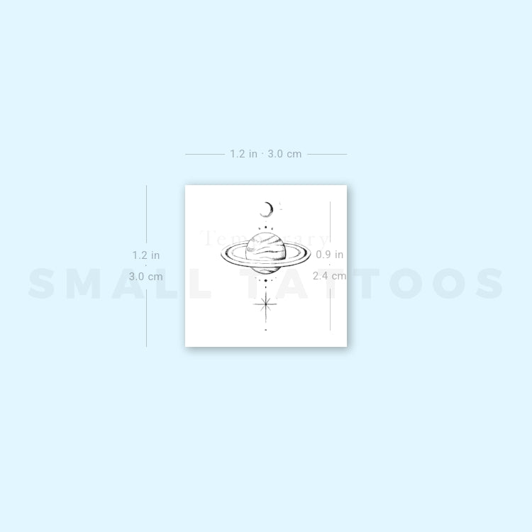 Saturn By Stefano Mazza Temporary Tattoo (Set of 3)