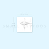 Saturn By Stefano Mazza Temporary Tattoo (Set of 3)