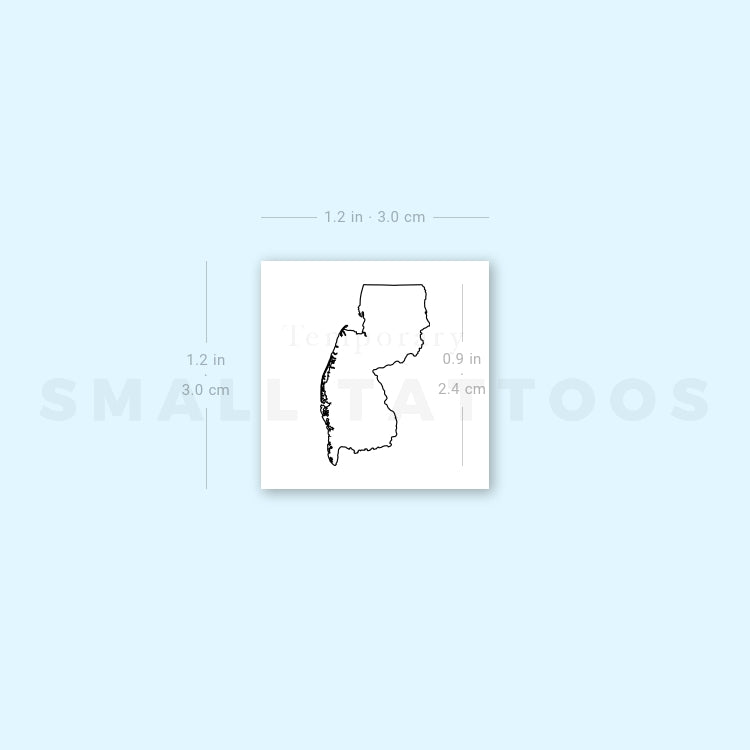 Tatuaje temporal del mapa de Nueva Jersey (juego de 3)