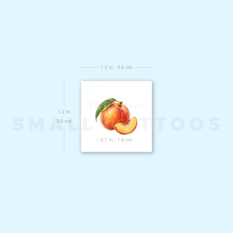 Watercolor Peach Temporary Tattoo (Set of 3)