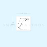 Florida Map Outline Temporary Tattoo (Set of 3)