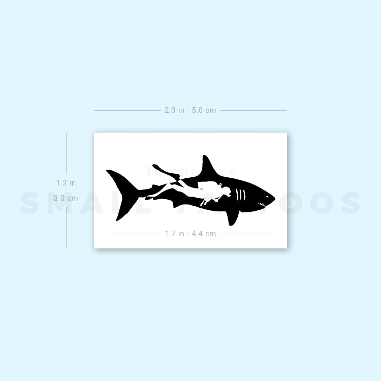 Shark Scuba Diving Temporary Tattoo (Set of 3)