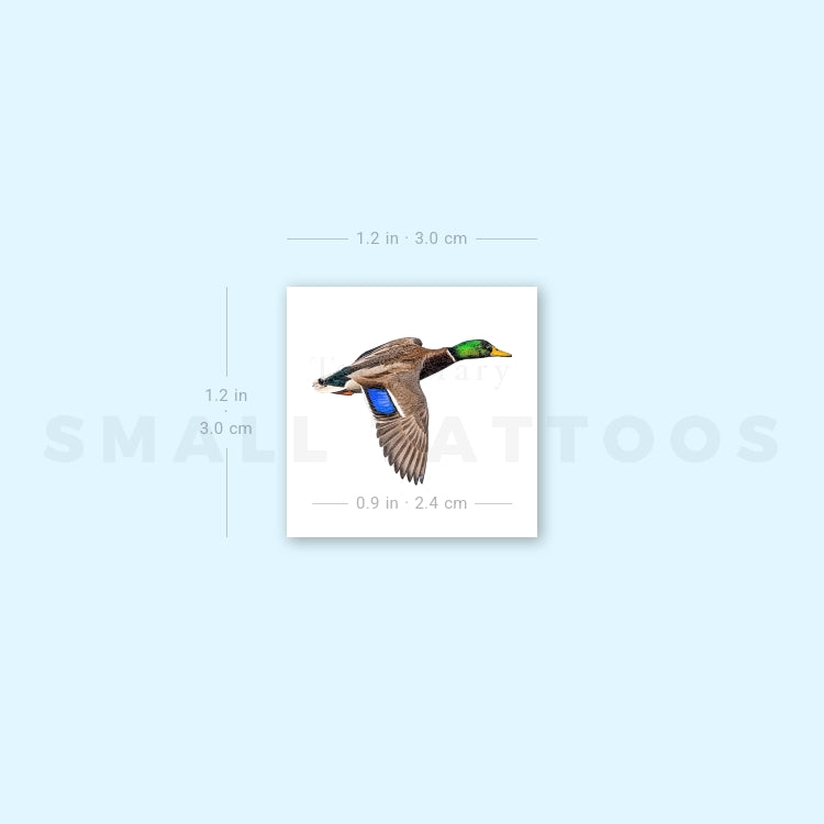 Flying Mallard Temporary Tattoo (Set of 3)