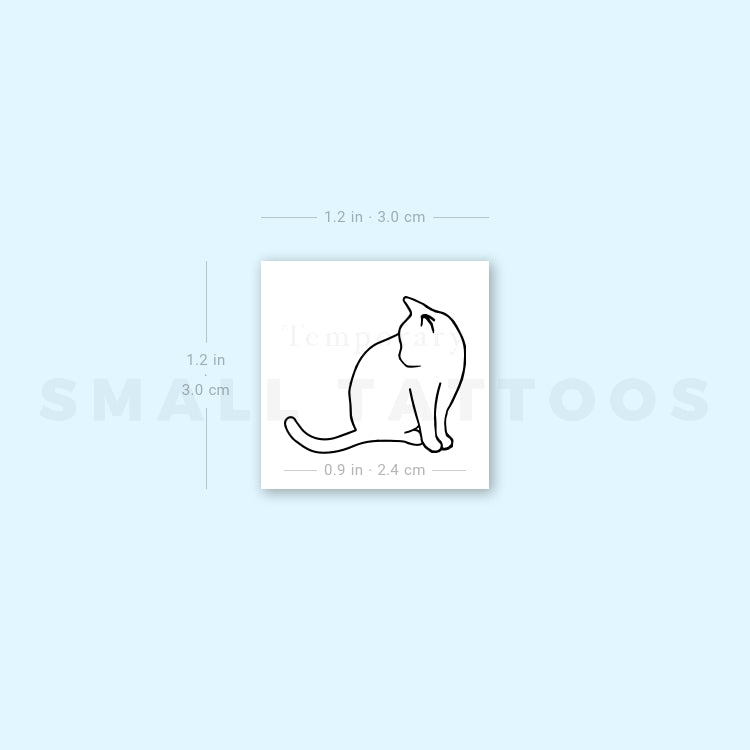 Sitting Cat Temporary Tattoo (Set of 3)