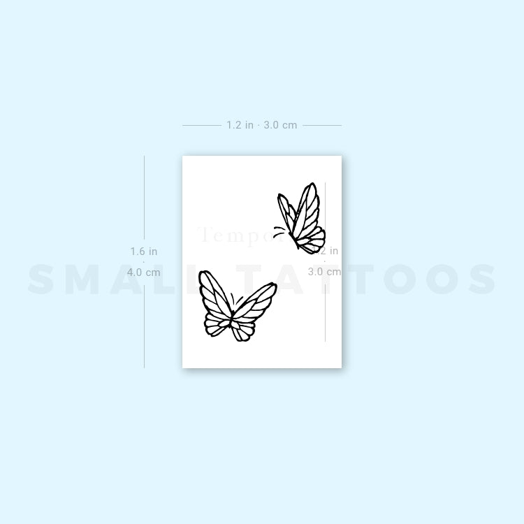 Tatuaje temporal de mariposa delicada (juego de 3)