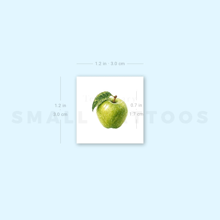 Granny Smith Apple Temporary Tattoo (Set of 3)