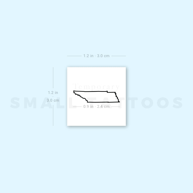 Tennessee Map Outline Temporary Tattoo (Set of 3)