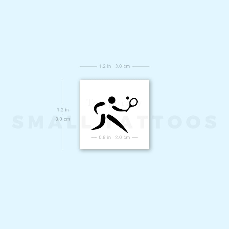 Tennis Symbol Temporary Tattoo (Set of 3)