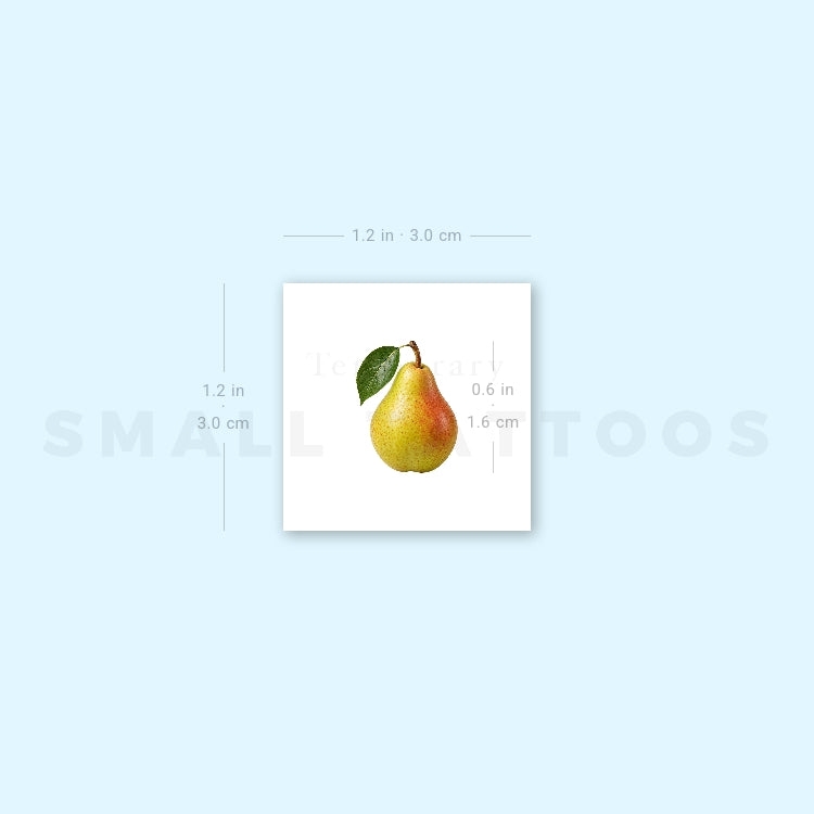 Pear Temporary Tattoo (Set of 3)