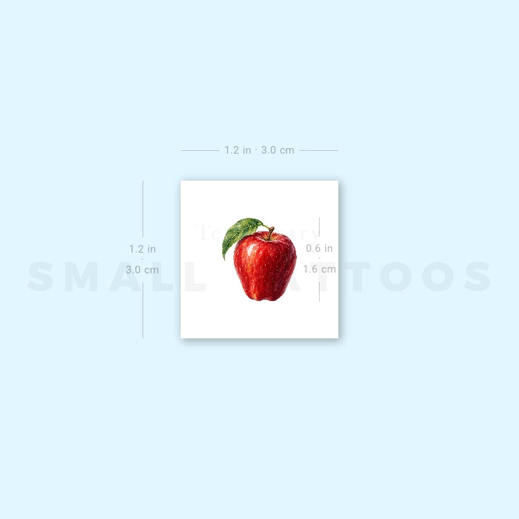 Red Delicious Apple Temporary Tattoo (Set of 3)