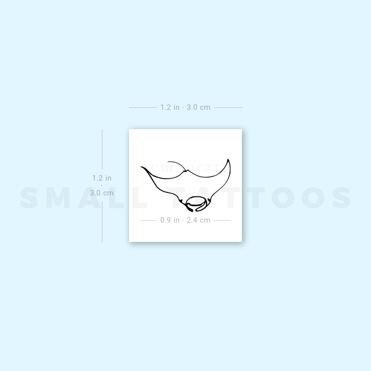 Manta Ray Temporary Tattoo (Set of 3)