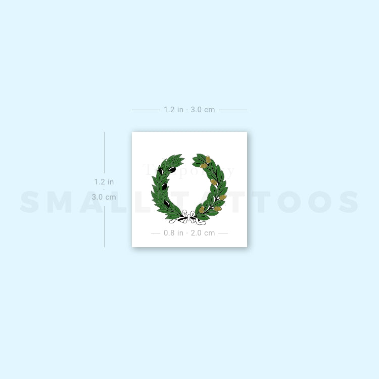 Seal Of Texas Olive And Live Oak Branches Temporary Tattoo (Set of 3)