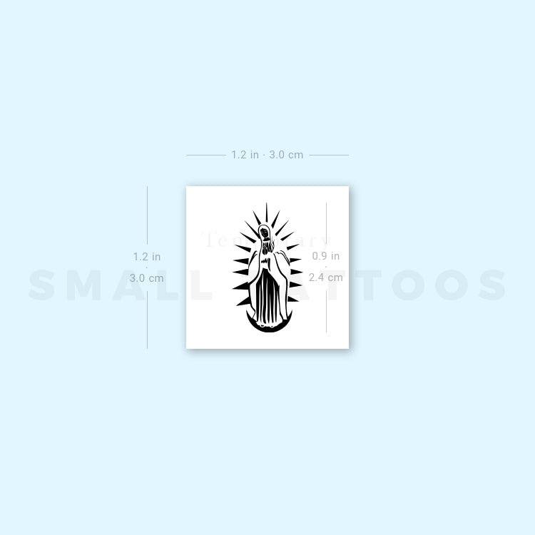 Tatuaje temporal de Nuestra Señora de Guadalupe (juego de 3)