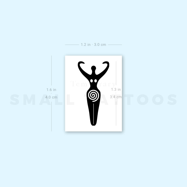 Tatuaje temporal del símbolo de la diosa espiral (juego de 3)