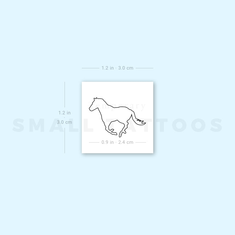 Horse Outline Temporary Tattoo (Set of 3)