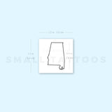 Alabama Map Outline Temporary Tattoo (Set of 3)