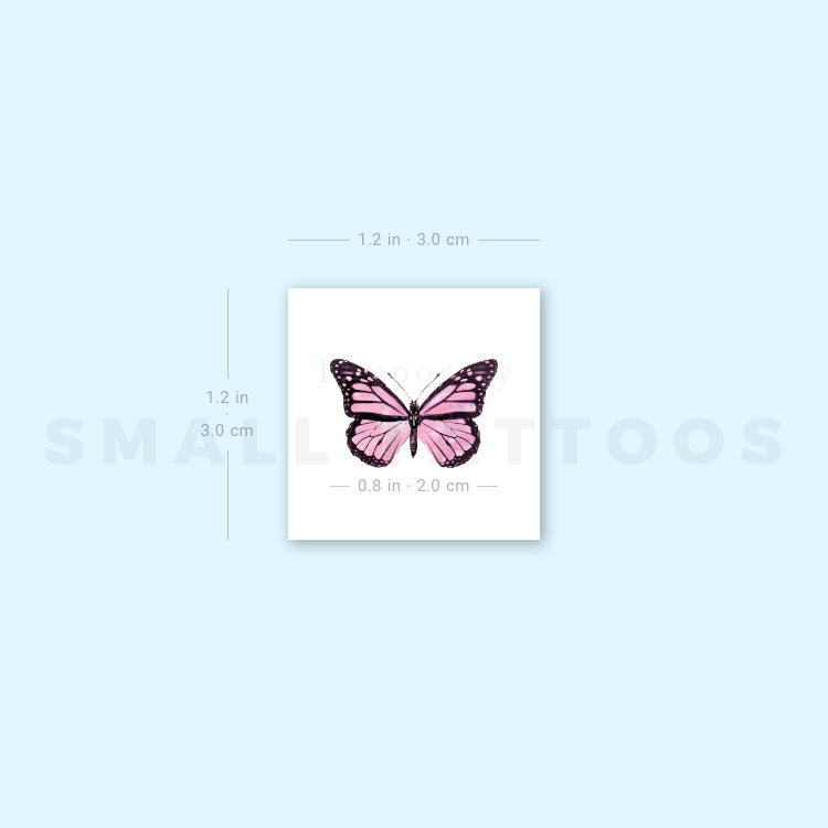 Pink Butterfly Temporary Tattoo (Set of 3)