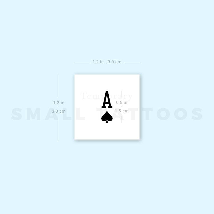 Small Ace Of Spades Temporary Tattoo (Set of 3)
